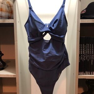 Cupshe Deep Blue Cutout Bodysuit